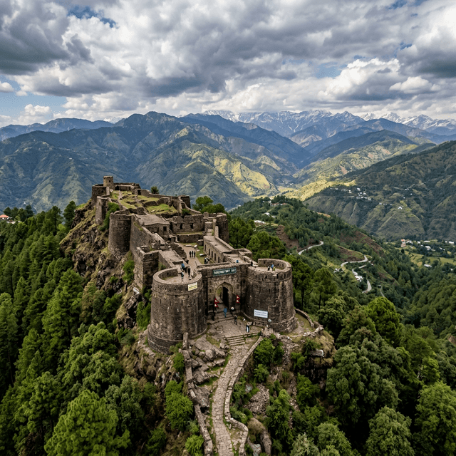 Historic Gurkha Fort at Subathu with ancient stone walls surrounded by green forests