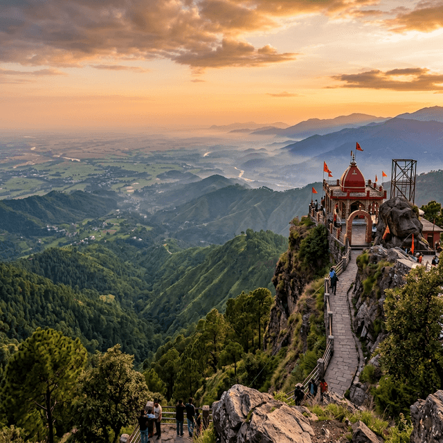 Panoramic view from Monkey Point, the highest peak in Kasauli overlooking Punjab plains